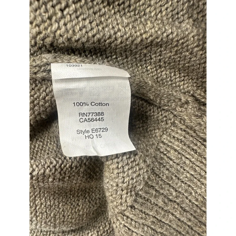 J.Crew Sweater Mens Large Beige Knit Cotton Shawl Collar‎ Toggle Button Outdoor